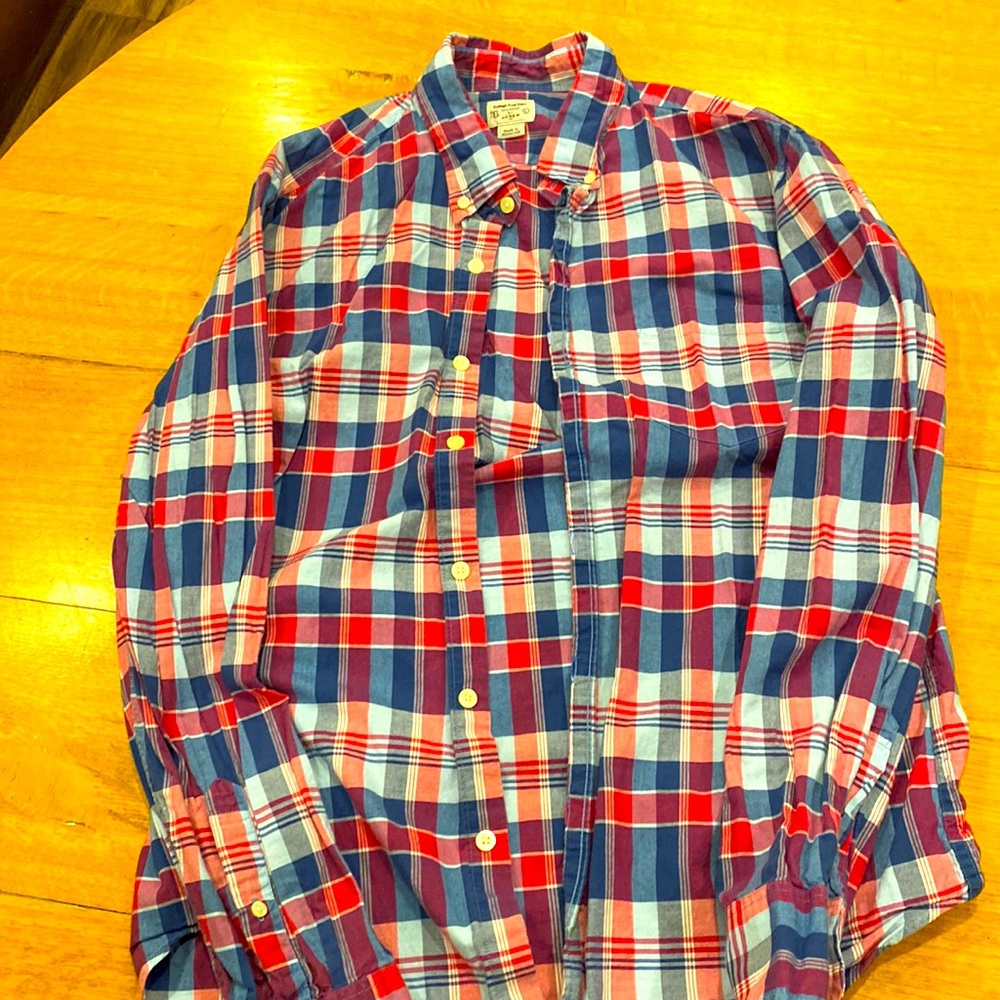 J Crew long sleeve button plaid shirt